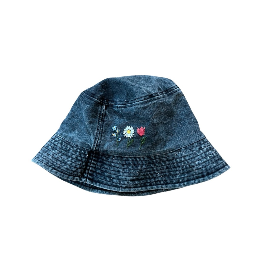 Embroidered Denim Bucket Hat